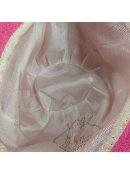 Vintage Le Parisien De Luxe Hat Cloche Womens One Size Pink Wool Angora France main image 6